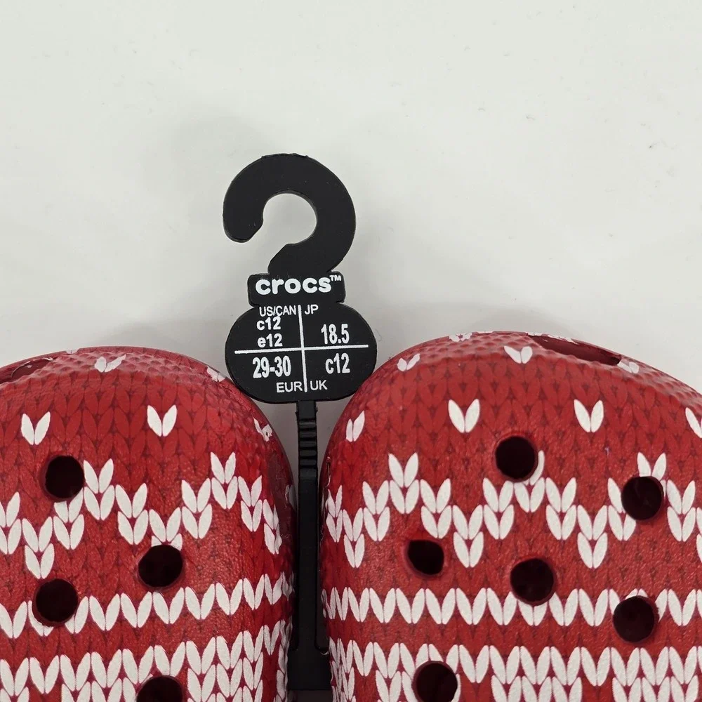Crocs‎ Classic Clog - Seasonal Graphic 209221-90H Size C12 Holiday Sweater